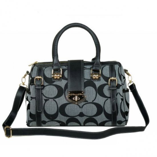 Coach Willis Lock Logo Signature Medium Grey Luggage Bags BRI Coach Willis Lock Logo Signature Medium Grey Luggage Bags BRI